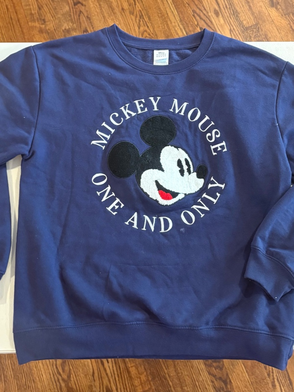 Disney Navy Blue Mickey Mouse Pullover with White and Black Graphic